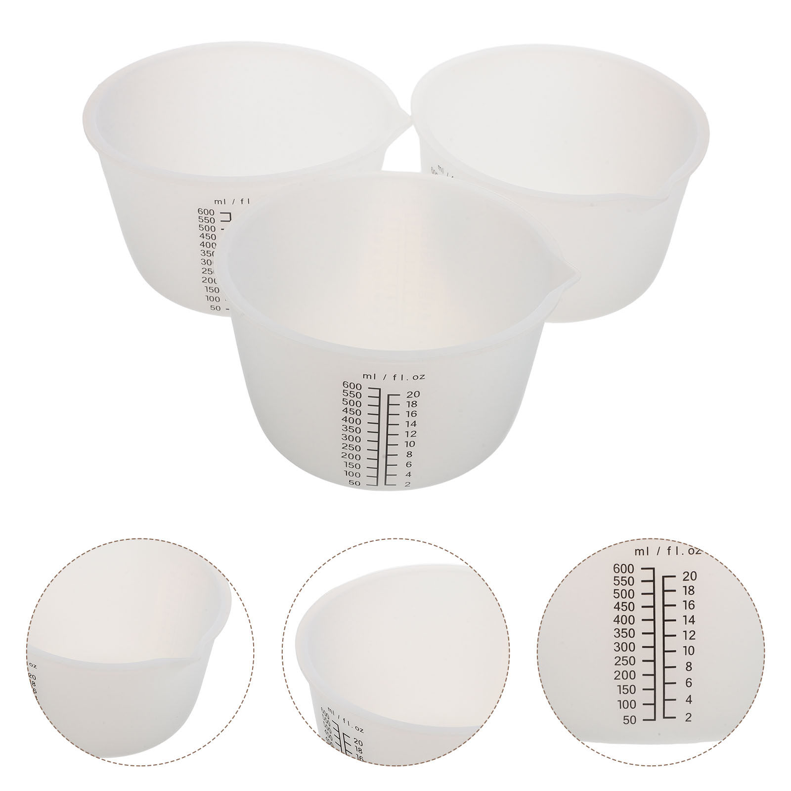 3Pcs Silicone Resin Pouring Cu - Mixing Cup Silicone recension och pris
