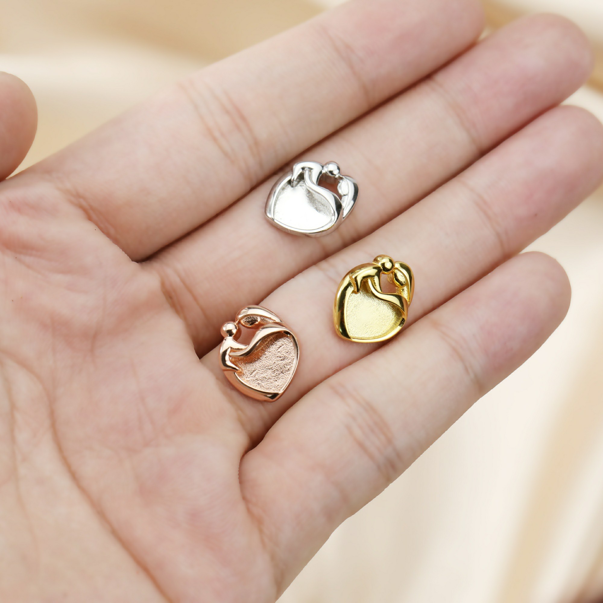 9MM Heart Bezel Settings Mothe - Bezels Set Pendant recension och pris