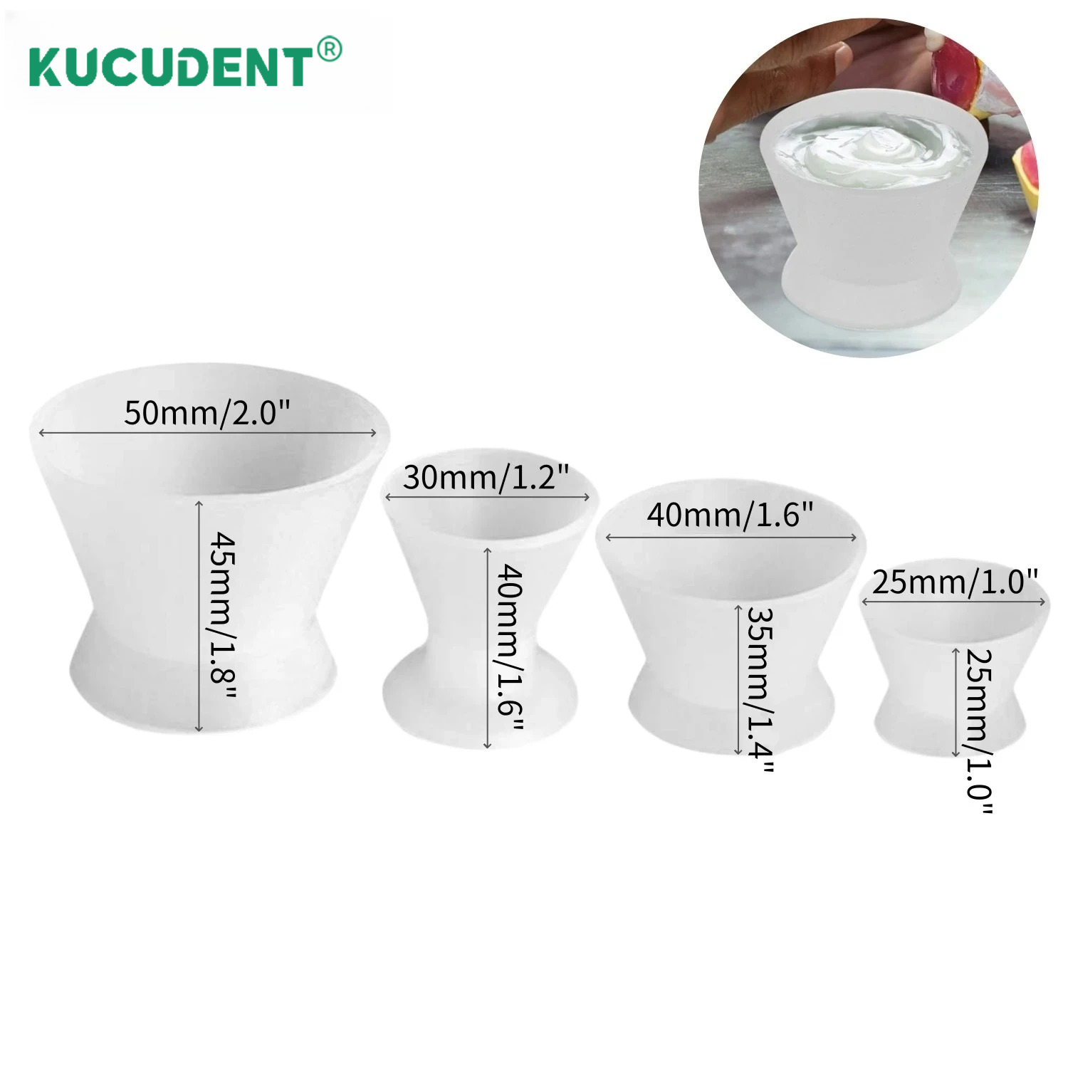 4Pcs/Set Dental Silicone Mixin - Mixing Cup Silicone recension och pris