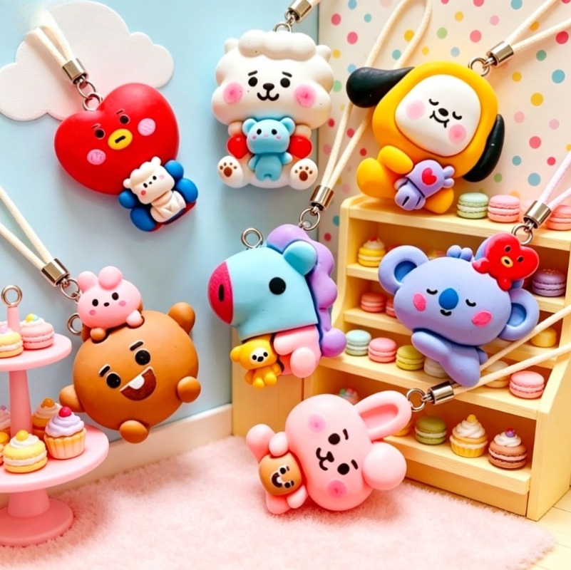 7pcs BT21 Resin Cartoon Charm  - Resin Craft Material recension och pris