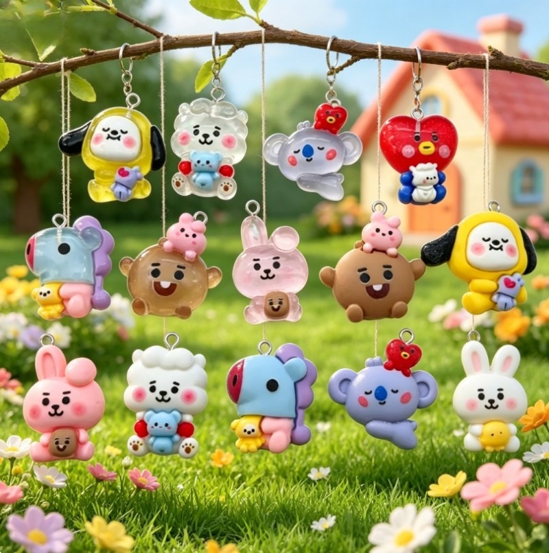 7pcs BT21 Resin Cartoon Charm  - Resin Craft Material recension och pris